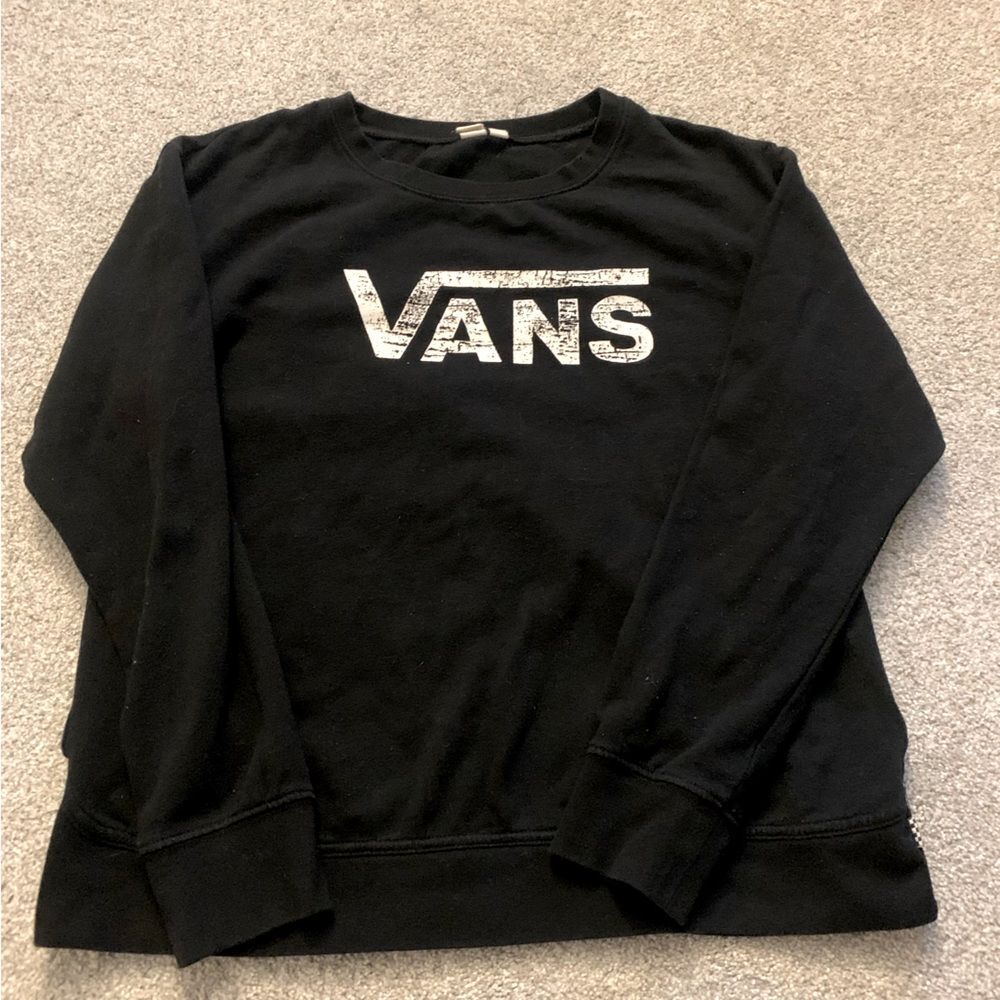 Vans Women’s Black Logo Crewneck Sweatshirt